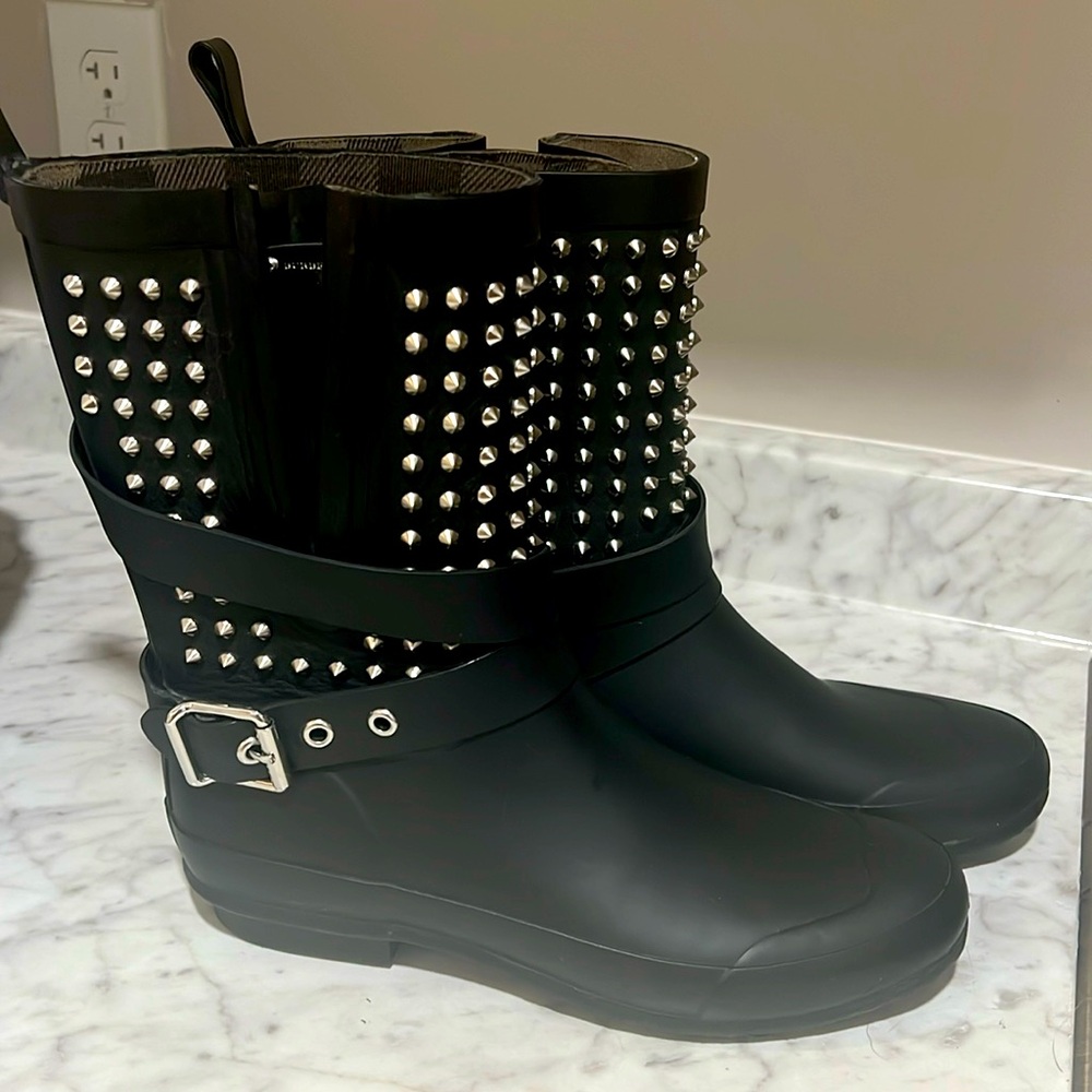 Burberry Studded Rain Boots Size 8